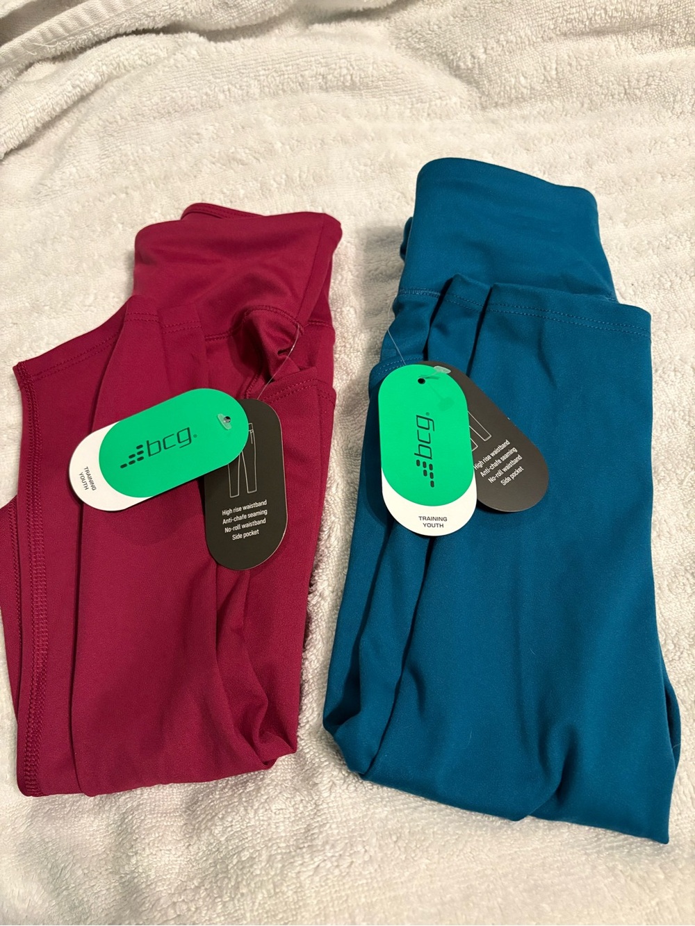 bcg Girls' Leggings Pair in Berry and Teal